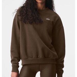 Espresso Alo Accolade Crew Neck Pullover!